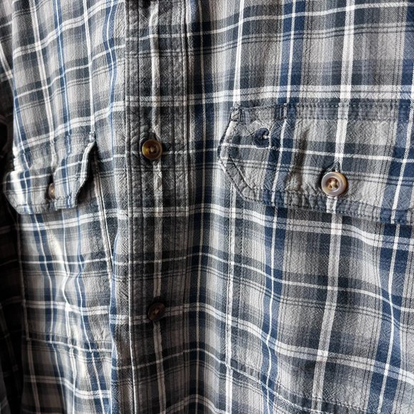 Carhartt Workwear Shirt Large Blue Gray Button Up Long Sleeve Cotton Mens - Picture 2 of 9